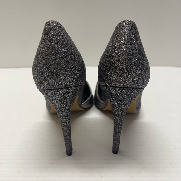 Express Glitter Heels Shoes Stiletto Pointed Silver Gray Sz 9 - Picture 9 of 13